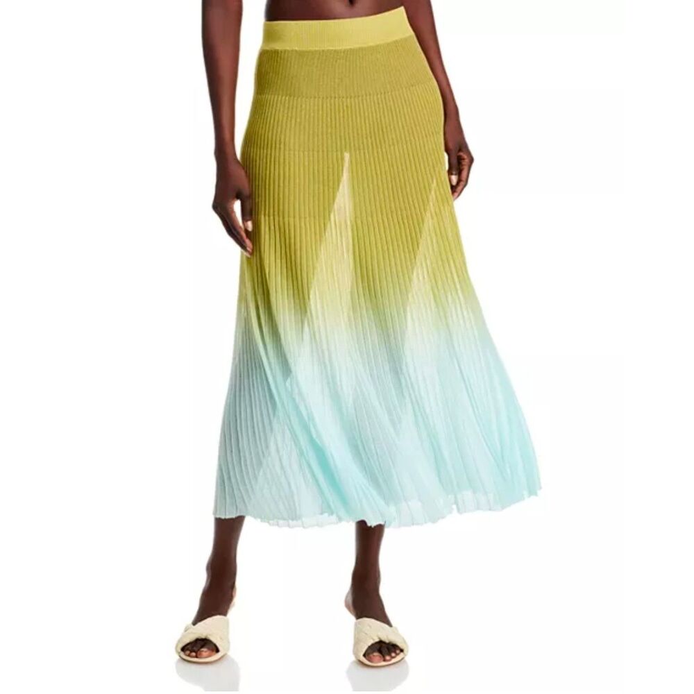 Solid & Striped Sky/Chartreuse Ombre The Theresa Sheer Skirt Size XL NWT